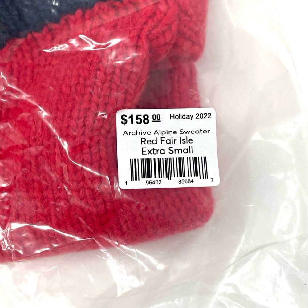 Marine Layer Archive Alpine Knit Sweater in Red Fair Isle Women’s XS $158 - Picture 9 of 9